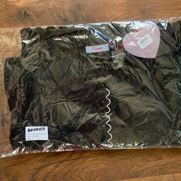 Banned Retro Foxy Scallop Cardigan Black - Picture 9 of 16